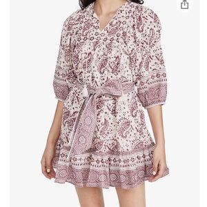 MAGDALENA MINI DRESS IN PAISLEY BLOCK PRINT